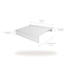 Awntech 8' Destin Left Motor (8' x 6.5') Retractable Patio Awning, Black