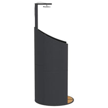 ZXQVLMRS Outdoor Shower Pool Side Freestanding Garden Shower with Acacia Wood Base and Rotatable Spray, Black PE Rattan, 39.4x39.4x95.1 Inches