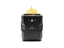 Ukiah TK-1044-T2BLK Portable Fire Pit, 15-1/4 in OAW, 15-1/4 in OAD, 16 in OAH, Propane, Piezo Ignition, Steel