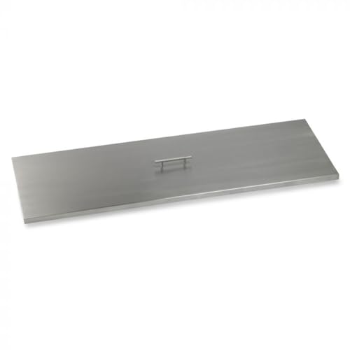 American Fireglass 51" Stainless Steel Cover Rectangular Drop-in Pan Cover