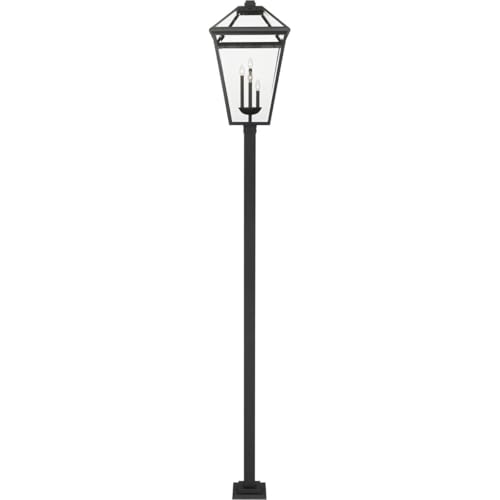 Z-Lite 579PHXLXS-536P-BK Talbot Outdoor Post, 4-Light 240 Total Watts, Black