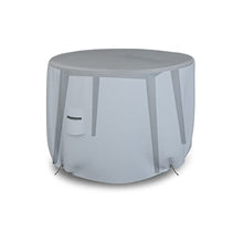 Round Patio Table Cover 18 Oz Waterproof - 100% Weather Resistant Outdoor Round Table Cover with Air Pocket and Drawstrap for Snug Fit (72" Dia x 28" H, Grey)