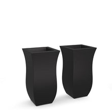 Mayne Vescott 30in Tall Square Planter, Black, 2-Pack