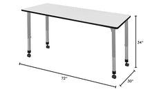 Romig Height Adjustable Mobile Classroom Activity Table 72x30in White/Grey