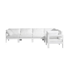 Outdoor Escape White Fabric Outdoor Patio Modular Sectional, Weatherproof Upholstery, Spacious 120-Inch Width, Outdoor Lounge, Entertaining