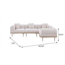 Outdoor Escape Beige Fabric 4-Piece Modular Sectional, Cushions, Contemporary Style, Weather-Resistant Material, Spacious Seating for Backyard and Patio