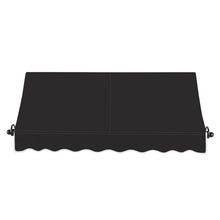 Awntech 10' Charleston (124.5"-24"-24") Sloped Fixed Awning with Scrolled Iron Arms, Black