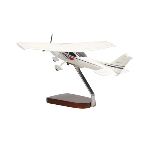 High Flying Models Cessna 182 Skylane Large Mahogany Sculpture White