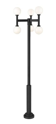 Z-Lite Laurent 6 Light Post Light 122" Tall Black