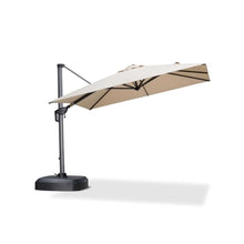 OROTLECT 8' X 8' Patio Beige Umbrella with Base for Pool 7' High Offset Outdoor Cantilever Beige Umbrella Swimming Pool with 360°Rotation for Poolside