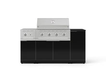 NewAge Products Classic Series 6PC Aluminum Black Modular Outdoor Kitchen Grill Island with 36" Performance Grill NG - 24"D x 68"W x 47.5"H
