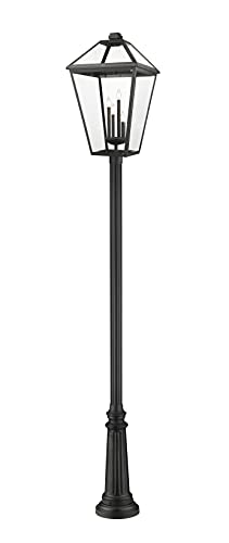 Z-Lite 579PHXLXR-511P-BK Talbot Outdoor Post, 4-Light 240 Total Watts, Black