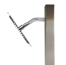 Milan Silver 316 Marine Grade Stainless Steel Massage Outdoor Shower Panel Swimming Pool Backyard Hot & Cold Rainfall Wall Mounted or Free Standing Outside Shower