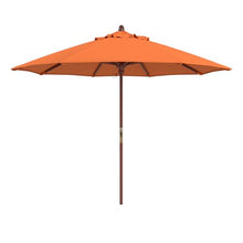 California Umbrella 9' Premium Commercial Hardwood Patio Umbrella, Manual Lift With Sunbrella Tuscan Fabric