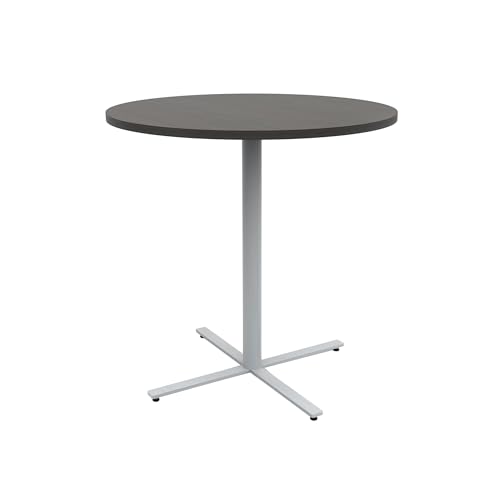 Safco Jurni 42" Round Bistro Table, Asian Night/Silver