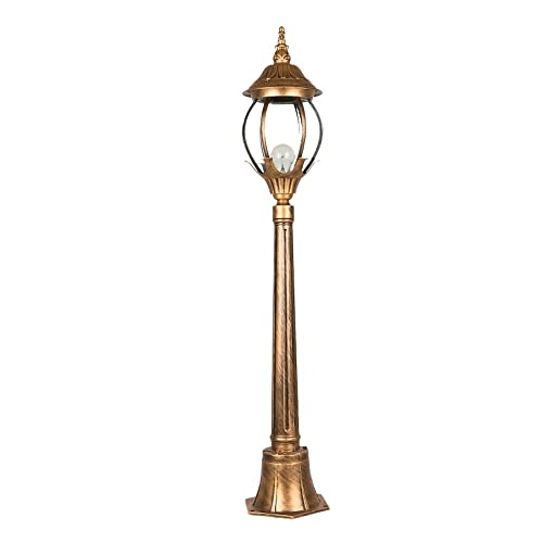 Lights Outdoor European Victoria Aluminum Tradition Garden Patio Lawn Lamp Column Light E27 Decoration Glass Lantern Outdoor Waterproof Floor Lamp Pillar Street Post Light Column Lamp Stadium