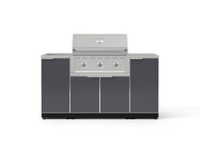 NewAge Products Classic Series 5PC Aluminum Slate Gray Modular Outdoor Kitchen Grill Island with 33" Performance Grill NG -24"D x 65"W x 48.5"H