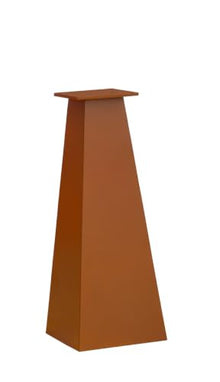 Pyramid Garden Pedestal - Aluminum with Faux Rust Finish