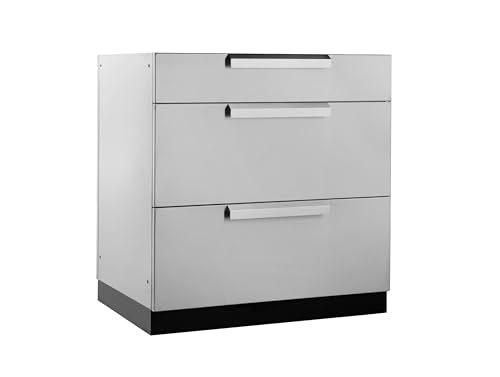 NewAge Products Classic Series 32-Inch Stainless Steel Outdoor Kitchen 3-Drawer Cabinet, 23" D x 32" W x 36.5" H