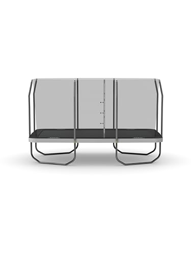 Skywalker Trampolines Epic Series 15 FT Rectangle Outdoor Trampoline with Enclosure Net Black and Gray