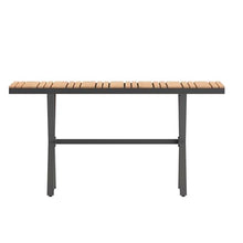 Flash Furniture Commercial 59x35.5 in Metal Dining Table, Natural/Gray
