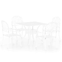 NLQMSU 5-Piece Cast Aluminum Bistro Set White Round Table