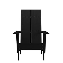Flash Furniture Set of 4 Sawyer Modern 2-Slat Back Adirondack Chairs Black