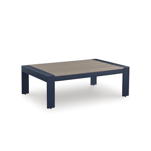 Signature Design by Ashley 1-Piece Outdoor Coffee Table, HDPE, Blue