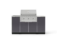 NewAge Products Classic Series 5PC Aluminum Slate Gray Modular Outdoor Kitchen Grill Island with 33" Performance Grill NG -24"D x 65"W x 57.15"H