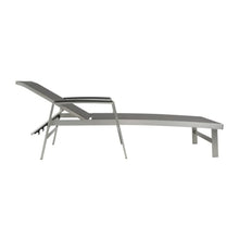 Hassyee All Weather Outdoor Chaise Lounge w/Aluminum Frame for Poolside, Sunbathing Lounger w/Mesh Seating for Balcony, Patio Reclining Sunbed w/Adjustable Backrest for Porch (Grey-Set of 2)