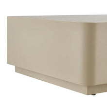 Armen Living Pavilion Powder Coated Metal Rectangle Outdoor Coffee Table with Sintered Stone Table Top