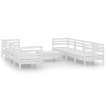 Molumvel 9 Piece Patio Lounge Set, Modular Outdoor Furniture Sofa Set with Table, Solid Pinewood Garden Conversation Seating for Backyard, Porch, and Deck, White