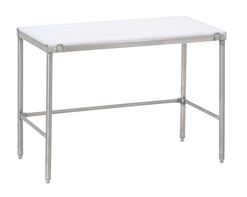 Channel Manufacturing 24"x48" Poly Top Stainless Steel Work Table White