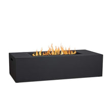 Covewood 58 Inch Low Profile Rectangular Aluminum Propane Fire Pit in Charcoal by BBQGuys Signature