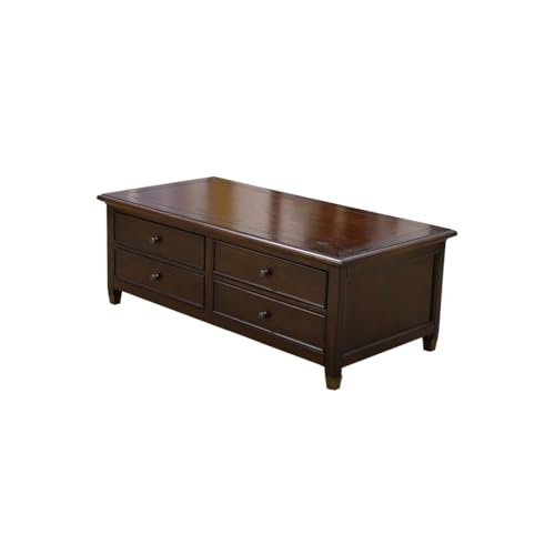 DIEYPOL Coffee Table Home Coffee Table Rural Living Room Small Low Table Wooden with Drawer Coffee Table Mesa para Centro De Sala