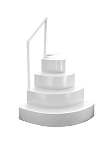 Blue Torrent White Wedding Cake Above Ground Pool Step with Liner Pad