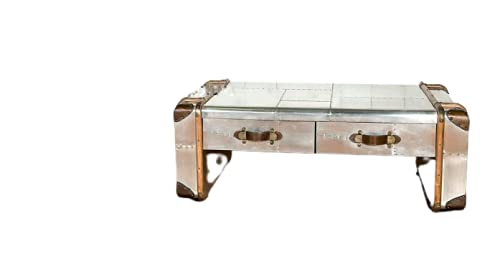 Nautical-Mart Aviator Luggage Trunk Side Table Soft Close Drawers