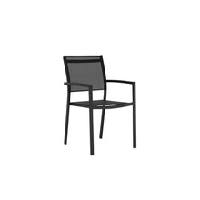 Afuera Living Aluminum Frame Patio Dining Chairs, 34" H x 21" W x 21" D, Black Finish, Set of 6, Stackable Modern Outdoor Seating, Rust-Resistant Durable Design for Patio or Garden Use