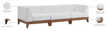 Meridian Furniture 389White-S96 Rio Collection Modern | Contemporary Outdoor Patio Off White Resilient Water Resisting Fabric Modular Sofa with Durable Acacia Wood Frame