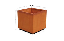 Plantercraft Corten Steel Planter 20" Cube Square Metal Garden Box Heavy Duty | Made in USA | Fully Assembled | Commercial Residential | with Drain Holes