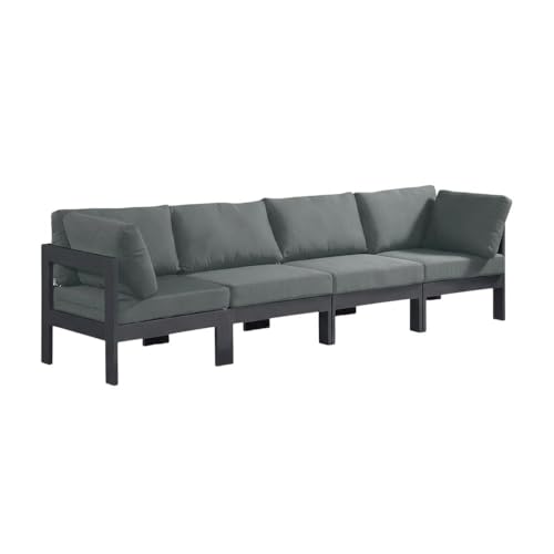 Outdoor Escape Gray Fabric Outdoor Patio Modular Sofa, Contemporary Style, Comfortable Back and Seat, Durable Frame, Suitable for Outdoor Living Spaces