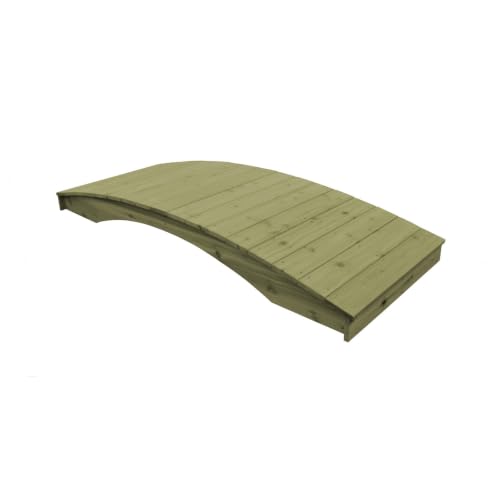 Keystone Amish Co. Cedar Plank Garden Bridge, 3' x 8', Linden Leaf Stain