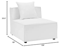 Modway EEI-4386-WHI Saybrook Patio Upholstered Sectional Sofa in White, 6-Piece Set