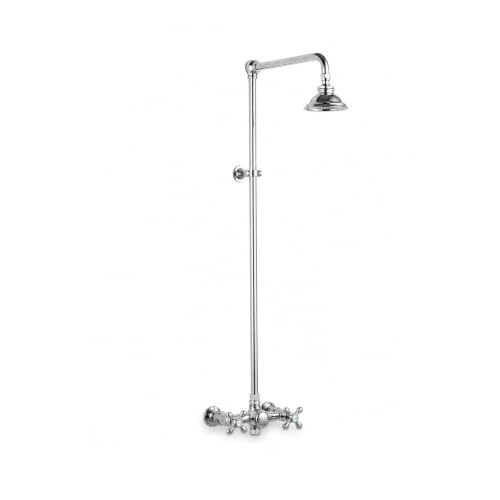 Outdoor Exposed Shower System 36"Wall Mounted Set with 12"Shower Head and Cross Handels in Chrome