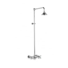 Outdoor Exposed Shower System 36"Wall Mounted Set with 12"Shower Head and Cross Handels in Chrome
