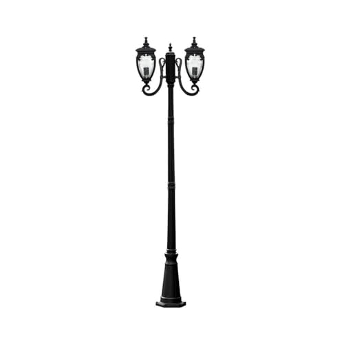 CUTPOIY 2-Light Outdoor Lamp Post Light Ip56 Waterproof Street Light Anti-Rust Aluminum High Pole Light Retro Landscape Lighting Garden Light Courtyard Column Lights Externa
