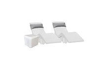 Aqua Chairs Aqua Outdoors in-Pool DEEP Ledge Chaise Set with Headrest Pillows and Table White Granite