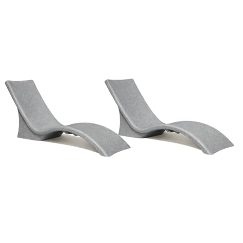 Global Pool Products 2 Set Lounger Chairs – Rotomolded Pool Lounge Chairs, UV-Resistant, Salt & Chlorine Friendly, 300 lb Capacity, Grey GPP-LF-LC-G