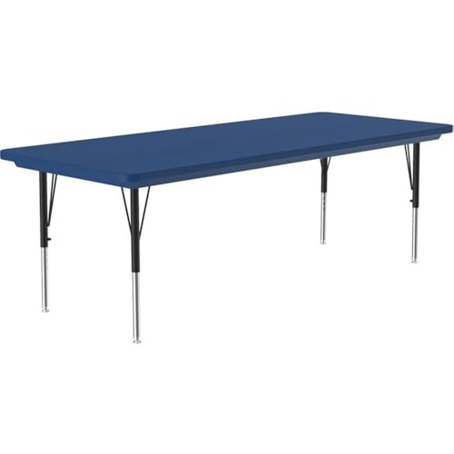 Pemberly Row Blow-Molded Plastic Resin Activity Table 30"x60" Blue