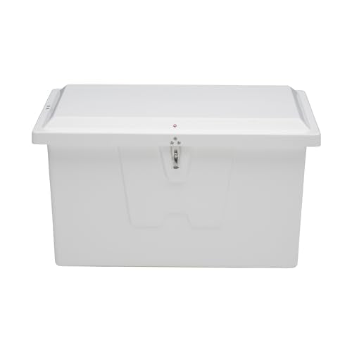 TaylorMade Stow 'N Go Small Fiberglass Deep Dock Box White 27"H x 46"W x 26"D